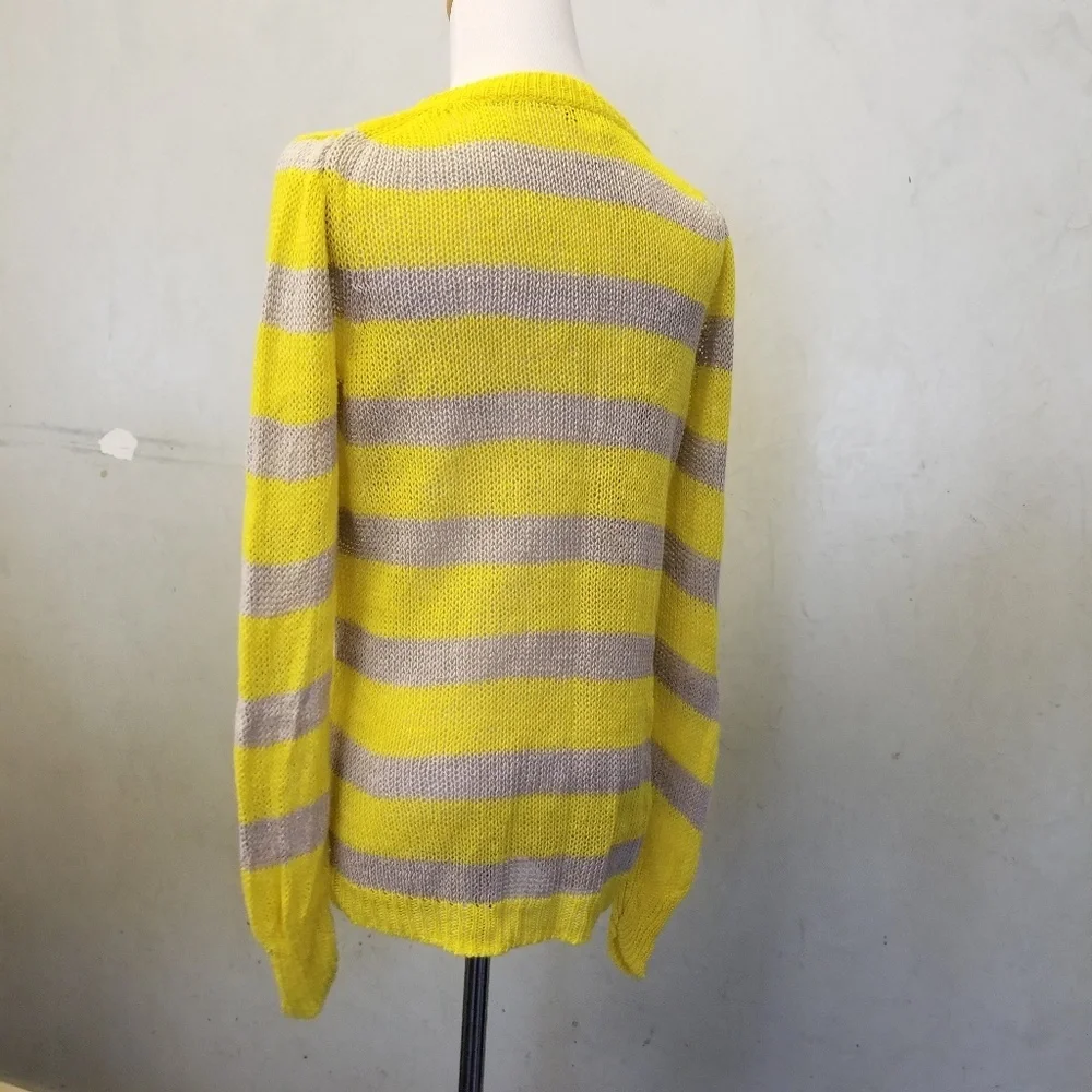 J.Crew Linen striped lightweight sweater women's size Small (N18)